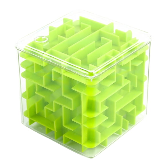 Transparent 3D Moving Bead Maze Toy 720-Degree Rotating Track Intellectual Puzzle Decompression, Green