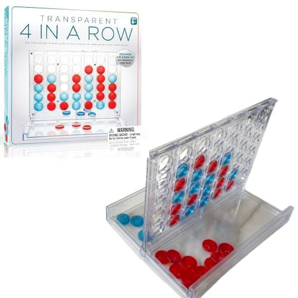 Transparent Acrylic Travel Connect Four Game with Red and Blue Pieces