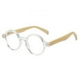thumbnail image 1 of Transparent 42mm Retro Round Reading Glasses 4.0 for Men Harry Potter Women Bamboo Print Wood Grain Readers +4.00, 1 of 5