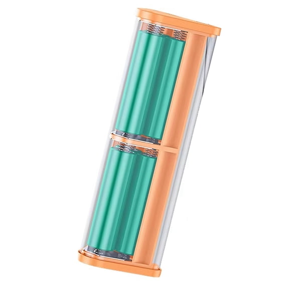 Transparent 6x18650 Power Bank Case 22.5W Fast Charging Powerbank Case LED USB Type C Port Battery Storage Box Orange