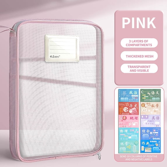 Transparent A4 Book Storage Bag,Mesh Homework Organizer Bag,Clear File Storage Bag,Exam Paper Storage,Handheld Document Bag,Efficient Organization for A4 Documents,Easy Access