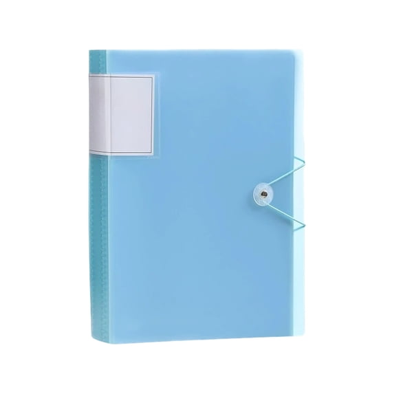 Transparent A4 Expanding File Folder Elastic Band Closure Color Document Organizer Pocket Storage Holder Light Blue