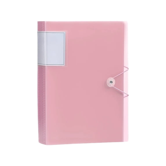 Transparent A4 Expanding File Folder Elastic Band Closure Color Document Organizer Pocket Storage Holder Pink