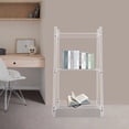thumbnail image 1 of Transparent Acrylic 15.6×11.6-Inch 3-Layer Trapezoidal Bookshelf Display Stand, 1 of 10