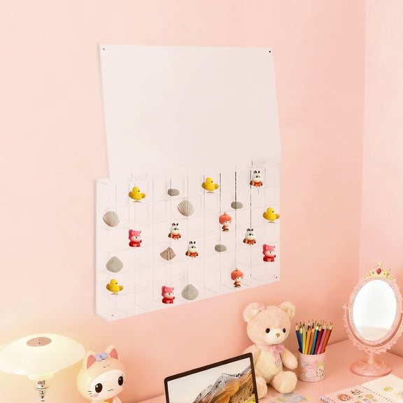 Transparent Acrylic 55.9x32.6x5.6cm 60 Lattice Shell Fossil Display Case Can Be Wall-Hung Display Box Collection Display Stand