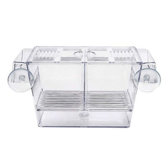 Transparent Acrylic Aquarium Fish Breeding Hatchery, Foldable Isolation Box, 4.92 x 2.76 x 2.76 Inch Tank Separator for Guppy Fry Rearing and Fish Isolation