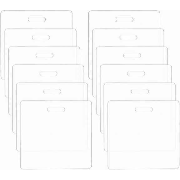 Transparent Acrylic Badge Buddy Blanks Rectangle Clear 7.85x8.55x0.2cm