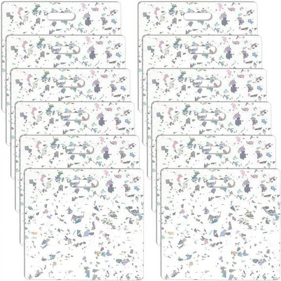 Transparent Acrylic Badge with Glitter Powder Square 78x85.5x2~3.3mm Hole: 20x5.5mm