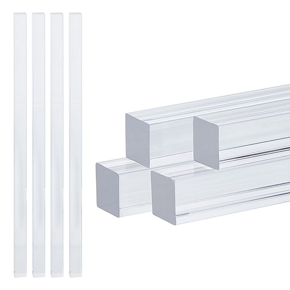 Transparent Acrylic Bars Stick Square Rod Clear 248x10x10mm
