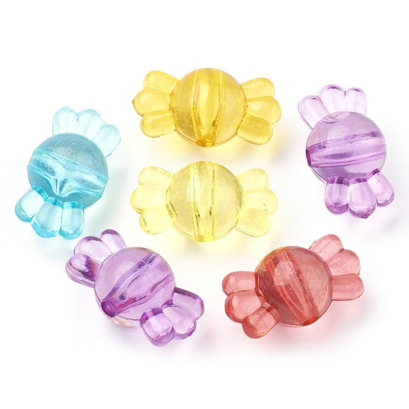 Transparent Acrylic Beads Candy Mixed Color 16.5x9x9mm Hole: 1.5mm
