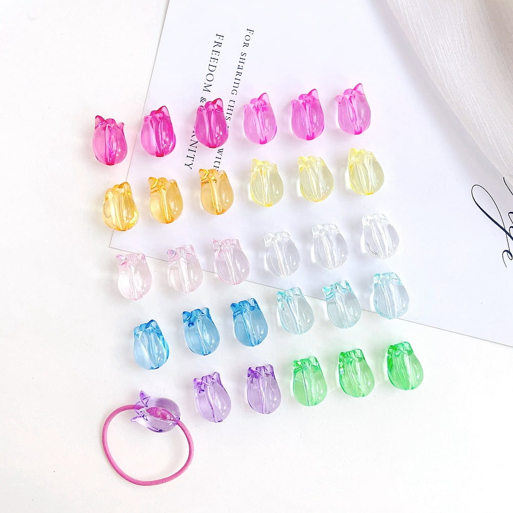 Transparent Acrylic Beads Flower 19.3x14.4x14.5mm Hole: 3mm about 230pcs/500g