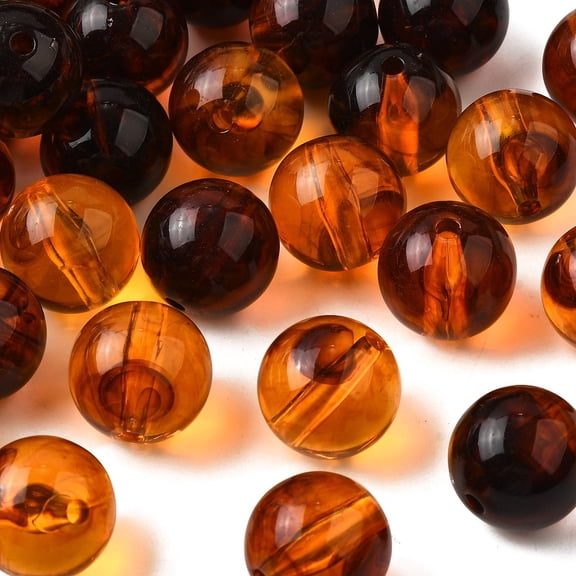 Transparent Acrylic Beads Imitate Amber Beads Round 17mm Hole: 2.5mm about 163pcs/500g