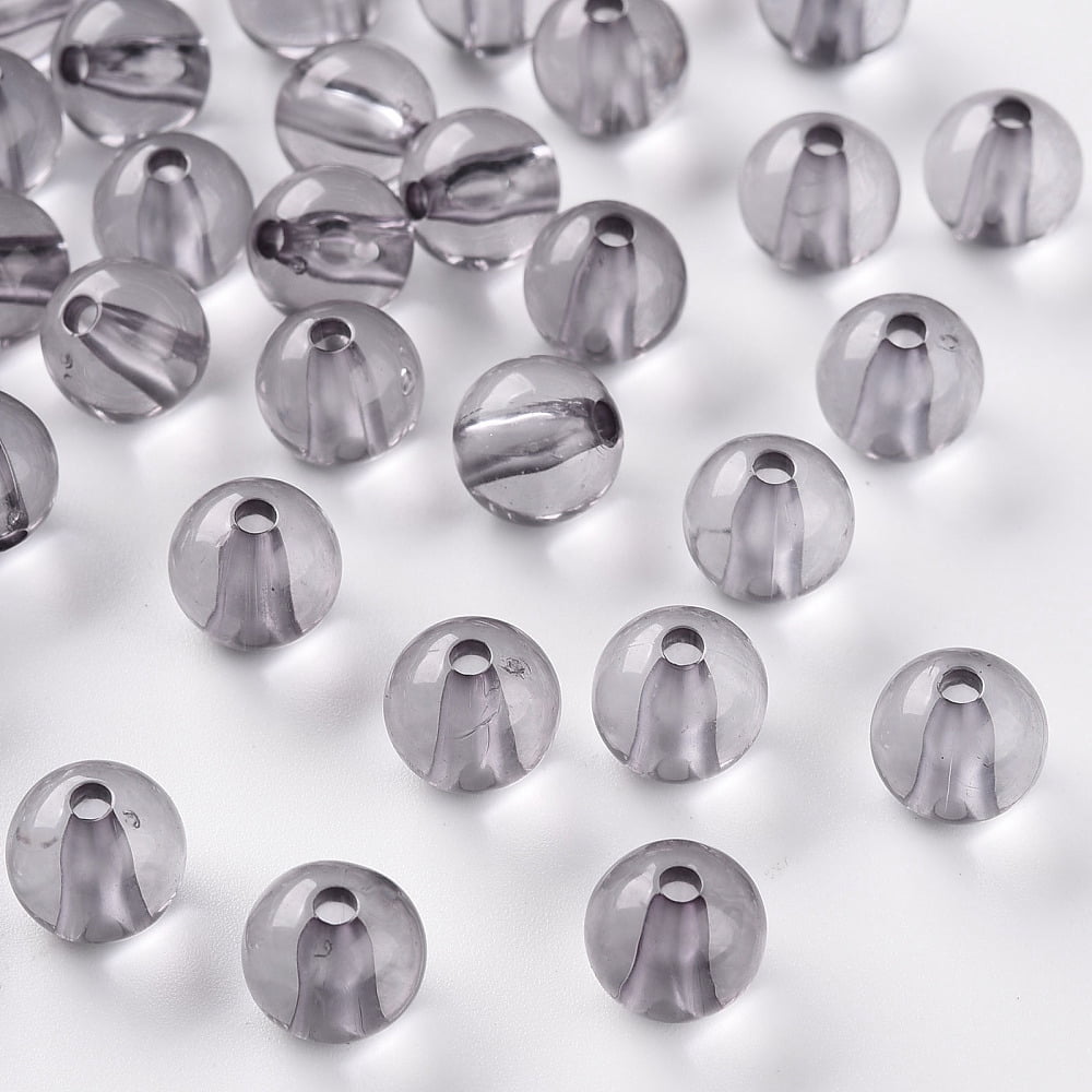 Transparent Acrylic Beads Round Lavender 10x9mm Hole: 2mm 940pcs/500g