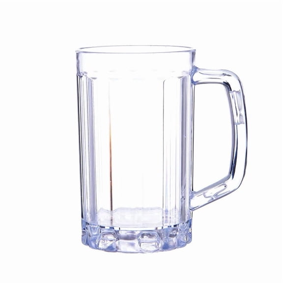 Transparent Acrylic Beer Mug, Unbreakable Plastic Drink Cup for Home & Bar