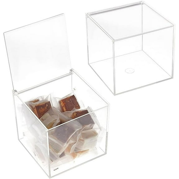 Transparent Acrylic Boxes Cover Gift Packaging Case Square Clear 12x12x12cm DIY