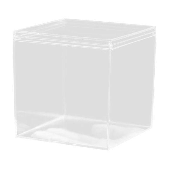 Transparent Acrylic Boxes, Rounded Corner Plastic Display Storage Boxes, Clear Organizers for Jewelry, Cosmetics, Collectibles, 12x12x12cm