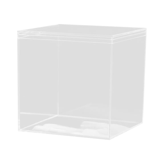 Transparent Acrylic Boxes, Rounded Corner Plastic Display Storage Boxes for Jewelry, Cosmetics, Collectibles, 10x10x10 cm