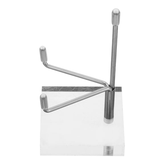 Transparent Acrylic Business Card Organizer Plated Silver with Stable Non Slip Design
