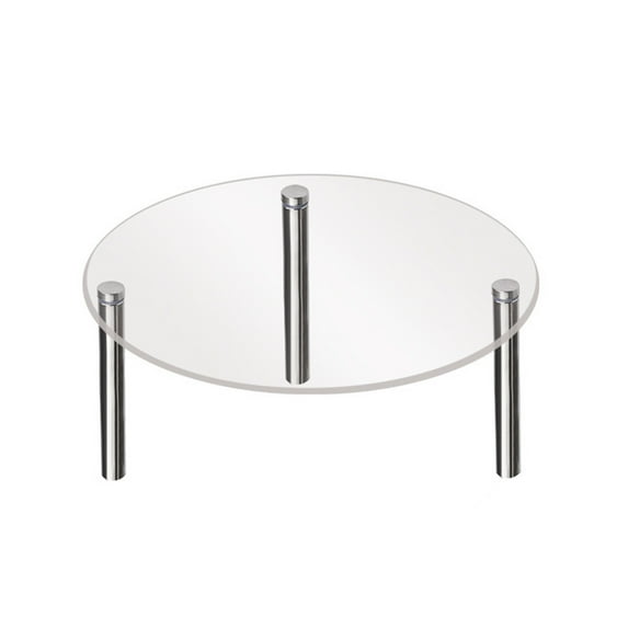 Transparent Acrylic Cake Display Stand - 3-Tier Circular Dessert Tower with Metal Base for Weddings, Birthdays, Parties - Easy to Assemble & Disassemble - 1 Shelf Included