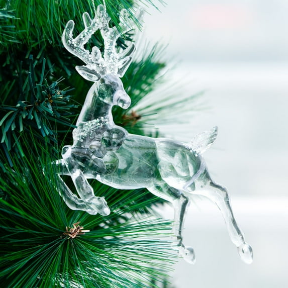 Transparent Acrylic Christmas Tree Reindeer Snowflake Decoration Pendant adornos de navidad Christmas navidad decoration Christmas Ornaments Set Christmas Tree Decorations Tree Decoration