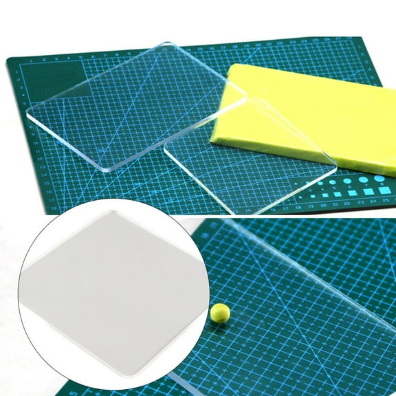 Transparent Acrylic Clay Mud Pressing Board Square Pressing Plate Strip Pressing Plate Rubbing Strip 100x100x3mm