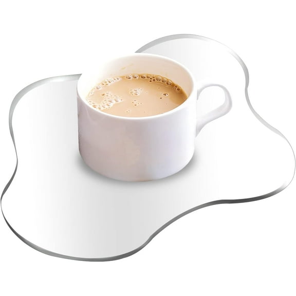 Transparent Acrylic Coaster for Desk, Transparent Irregular Coast, Clear Desk Coasters, Drink Cup Coasters Table Ornaments for Kitchen, Bar, Dining Table