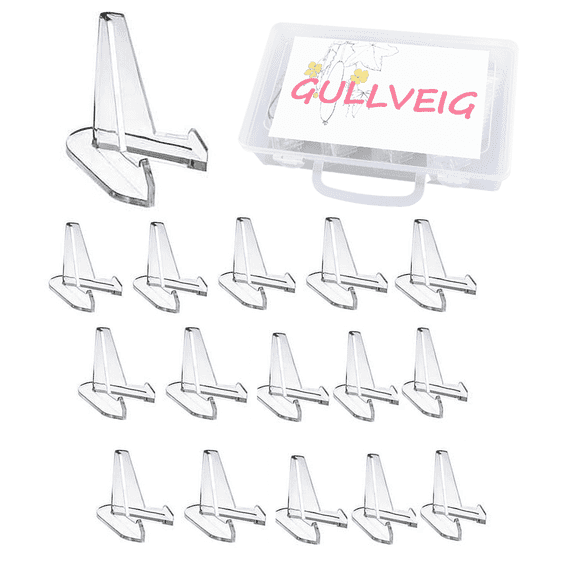 Gullveig Mini Durable Acrylic Glass Jewelry Case, 60Pcs, 2.09 x 5 x 8.78 in, Clear, New