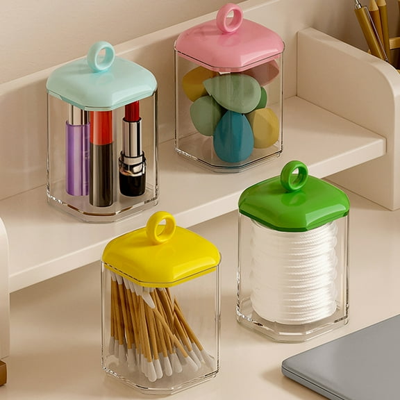 Transparent Acrylic Cosmetic Storage Ash Proof Storage Cosmetic Storage Box Swab Box with Lid Ash Proof Storage Case, by Ukhccc