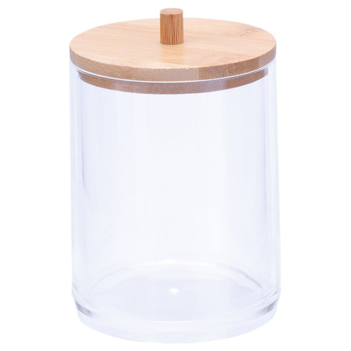 Transparent Acrylic Cotton Swabs Organizer Countertop Storage Jar
