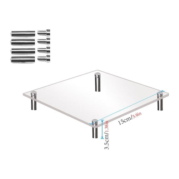 Transparent Acrylic Cupcake Display Stand with Metal Columns for Wedding and Party Dessert Table