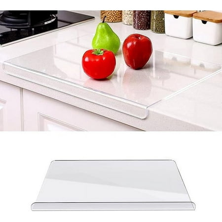 Transparent Acrylic Cutting Board with Kitchen Counter Lip - 18"x 14" - Clear & Non Slip Chopping Board - Countertop Protector for Chopping Food
