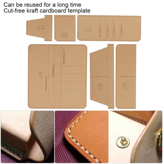 Transparent Acrylic DIY Wallet Making Kit for Crafters, 1 Set 6 Pieces leather Long Wallet