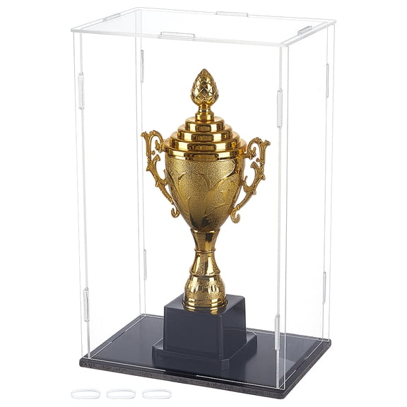 Transparent Acrylic Display Boxes Dust-Proof Cases with Black Base for Models Building Blocks Display Holders Clear