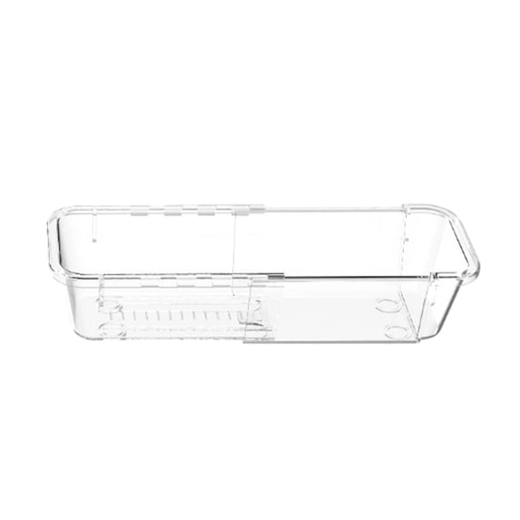 Transparent Acrylic Drawer Organizer – Expandable, Stackable, Non-Slip Base, Removable, Easy-to-Clean Storage Box for Kitchen, Office, Bathroom, and Home Organization