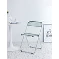 thumbnail image 1 of Transparent Acrylic Folding Chair, Acrylic Chair with Steel Chrome Frame, Modern Clear Chair for Living Room, Dining Room, Bedroom, Game Room (1Pc - Gray), 1 of 6