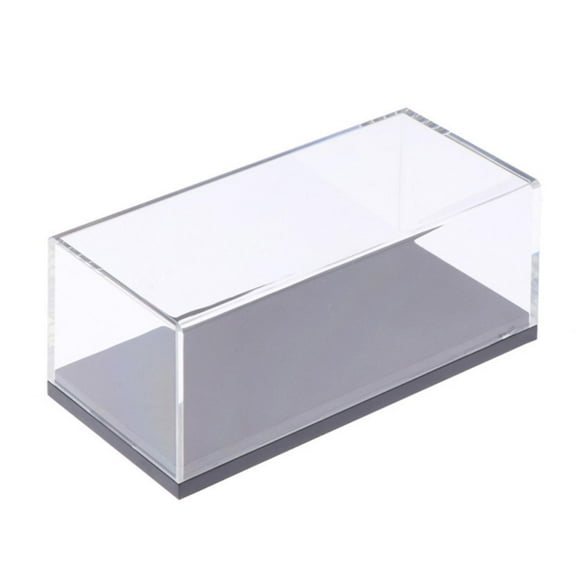 Transparent Acrylic Hard Cover Case Display Box for Car Model Figure Collectible Miniature with Black Base Model Storage Case Stands for Toy Car Collectibles,Clear