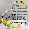 thumbnail image 1 of - Transparent Acrylic Heart Shape Keepsake Decorative Plaque, Gift For Daughter-In-Law, Home Tabletop Display Sign, Perfect Gift For Birthday Wedding All Occasions, 1 of 6