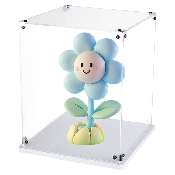 Transparent Acrylic Minifigures Display Case Dustproof Dolls Display Box for Models Toys Action Figures Rectangle White