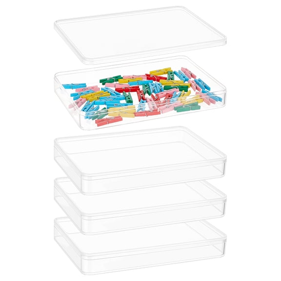 Transparent Acrylic Packaging Box Rectangle Clear 17.8x11.8x2.5cm diy