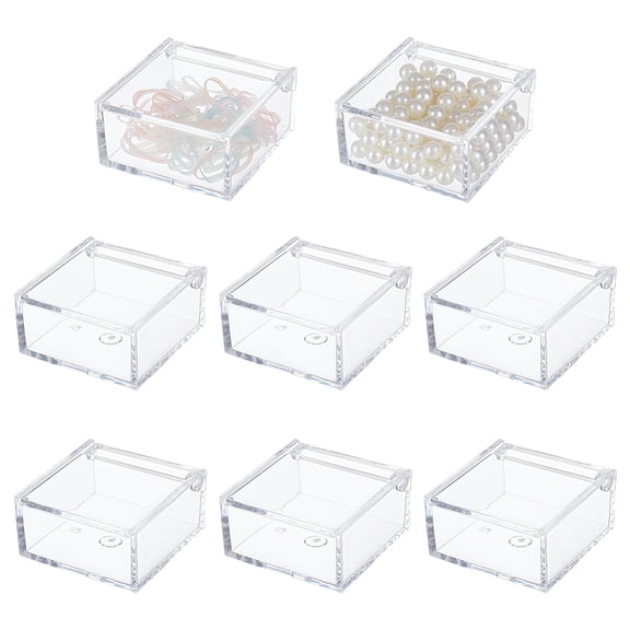 Transparent Acrylic Packaging Boxes with Flip Lid Square Clear 6x6x3cm