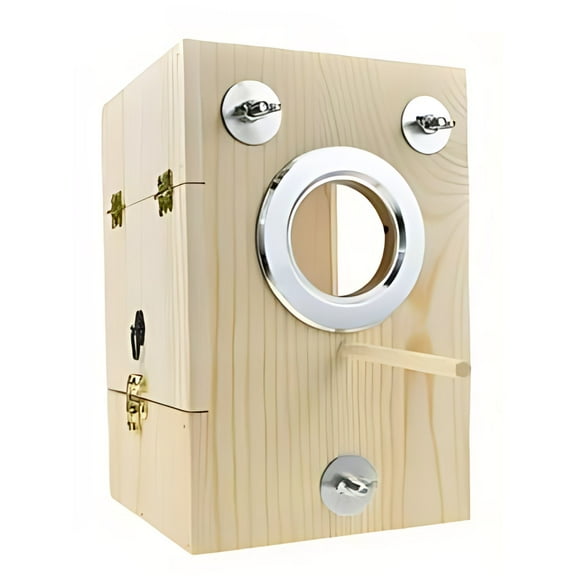 Transparent Acrylic Parakeet Breeding Box - Wood & Acrylic Nesting House, Easy Clean & Install, Multi-Size for Small Birds