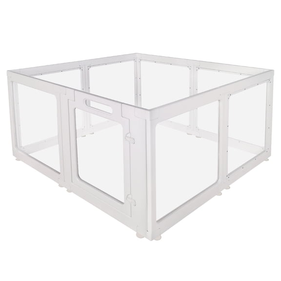 Transparent Acrylic Pet Playpen, 39"x39"x24", Snap-Together Assembly, Suction Cups, Easy Clean
