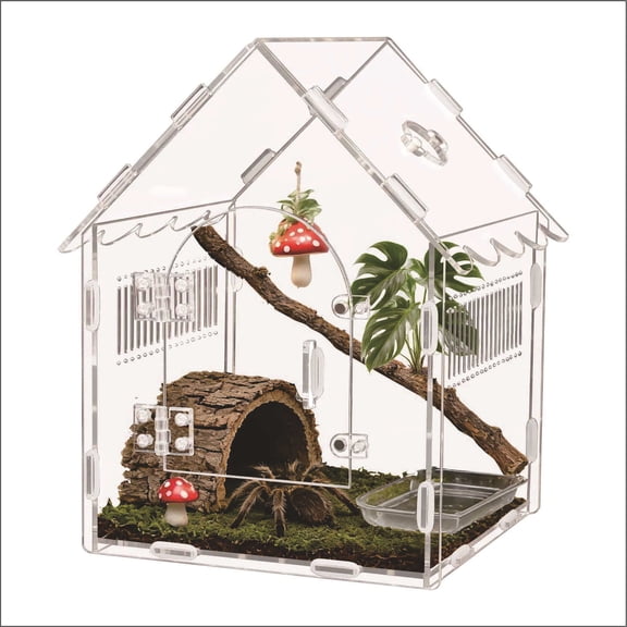 Transparent Acrylic Reptile Tank, Enclosure for Hermit Crab Insect Spider