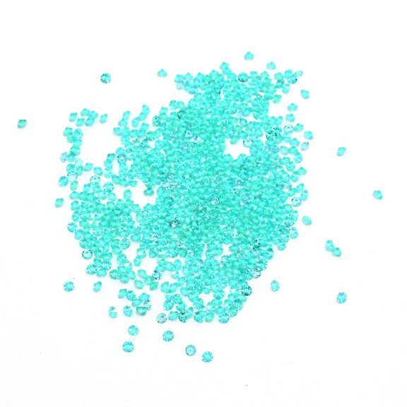 Transparent Acrylic Rhinestone Cabochons Point Back Diamond Cyan 3x2.5mm about 495~500pcs/bag Acrylic Rhinestone