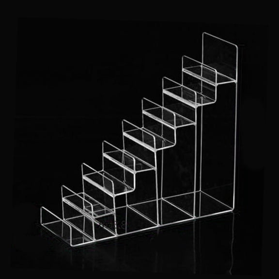 Transparent Acrylic Riser Display Shelf Multilayer Reveal Hand Purse Display Stand Organizer Showcase Fixtures for Cosmetic Figures 8 Tiers
