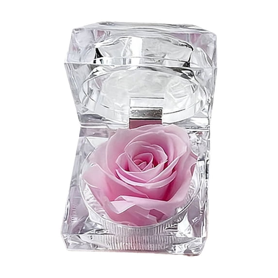 Transparent Acrylic Rose Ring Box – Heart-Shaped Jewelry Gift Box with Velvet Interior – Romantic Proposal or Anniversary Gift for Wife, Girlfriend, Lover