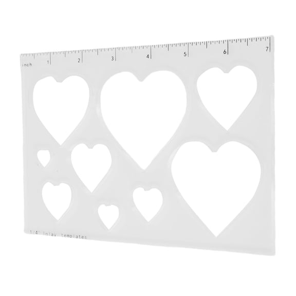 Transparent Acrylic Router Inlay Template Ruler Scale for Precise DIY Woodworking and Heart Pattern Routing