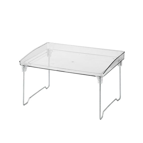 Transparent Acrylic Single-layer Desktop Shelf, Cup Holder & Sundries Organizer, Foldable, for Kitchen Bathroom, Space-saving, Sleek Modern Design
