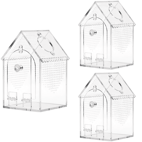 Transparent Acrylic Smallest Animals Breeding Box, House Shaped Reptile Feeding Enclosure with Front Opening, Locking Latch, Waterproof, for Jumping Spider Terrarium, Small Lizards, Beetle