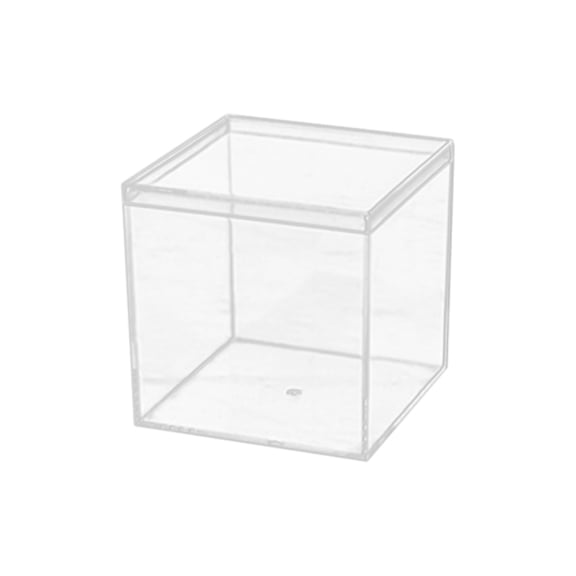 Transparent Acrylic Square Box, Clear Plastic Display Packaging Box with Earth Cover for Handmade Candy Storage, 10x10x5cm Gift Organizing Container